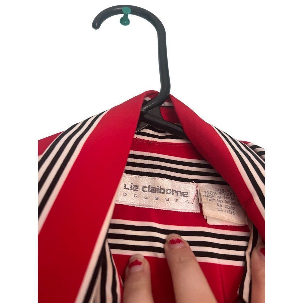 Vintage Liz Claiborne striped red dress size 4 - Picture 4 of 4